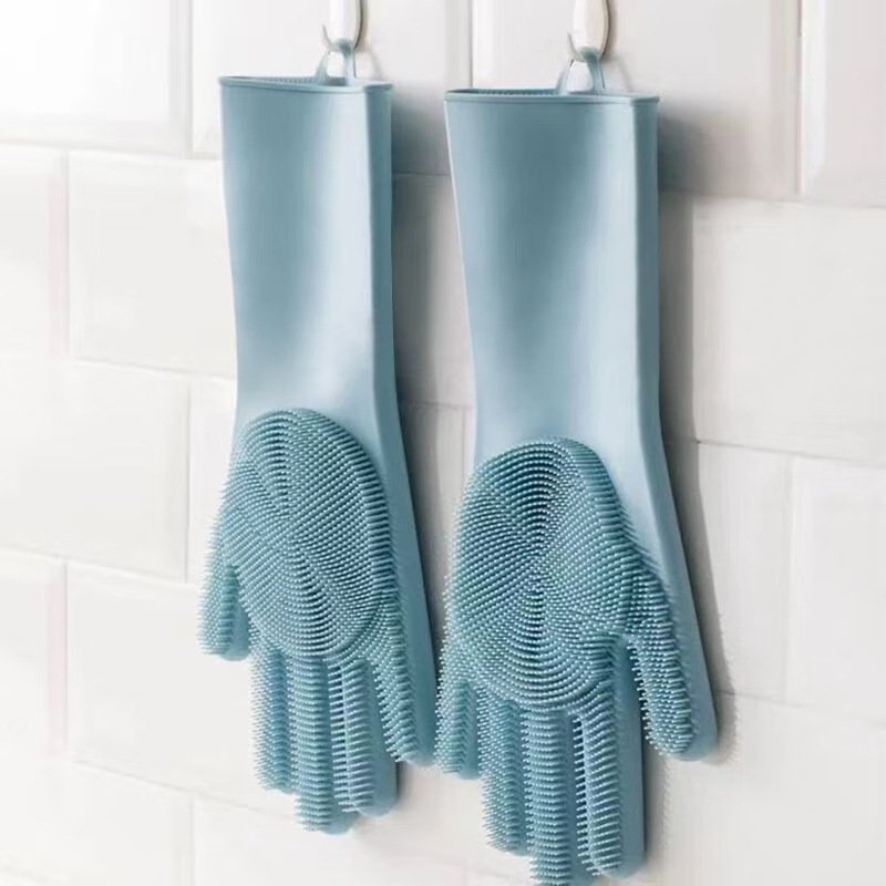 Rubber Glove Cleaning - Silicone Dishwashing Gloves, Magic Bath Gloves