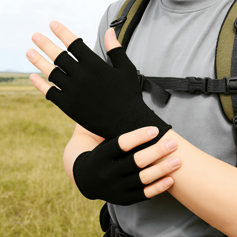 Black Knit Half Finger Gloves, - đánh giá và giá Fingerless Glove Knit
