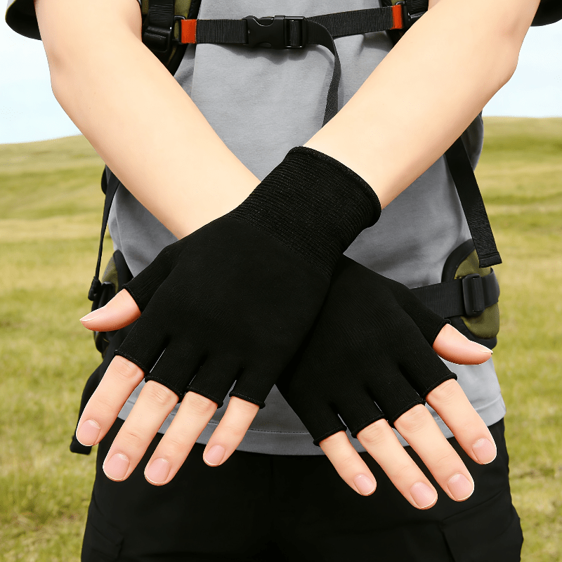 Black Knit Half Finger Gloves, - đánh giá và giá Fingerless Glove Knit