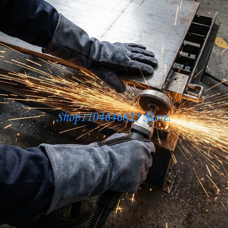 Găng tay hàn da hạng nặng Dài  - đánh giá và giá Heat Resistant Glove