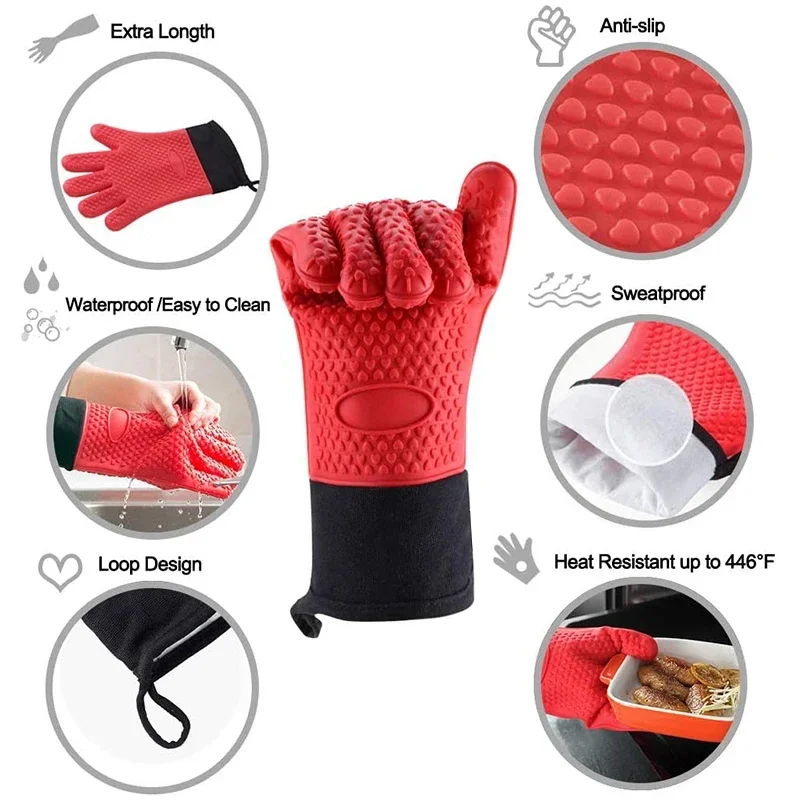 1/2Pcs Anti-Scald Silicone Ove - đánh giá và giá Oven Mitt Silicone