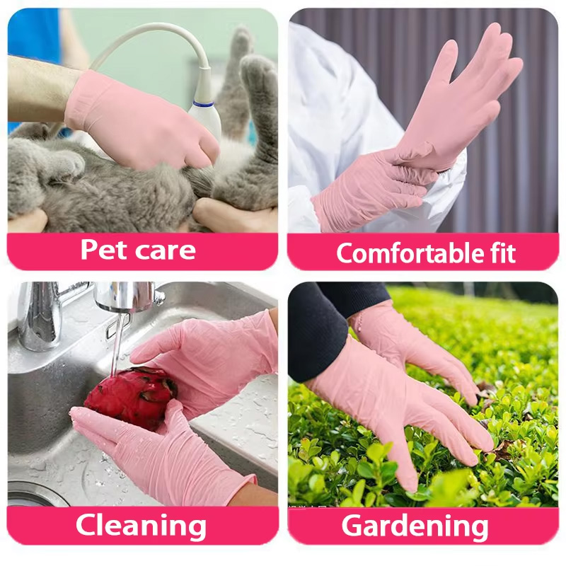 20/50/100/200 Pink Disposable  - đánh giá và giá Rubber Glove Cleaning