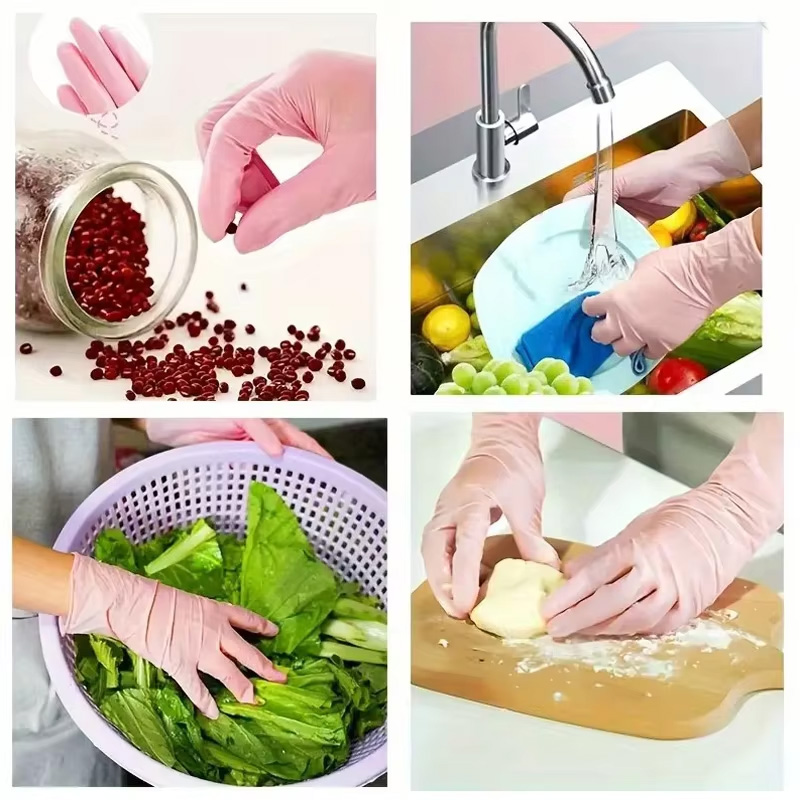 20/50/100/200 Pink Disposable  - đánh giá và giá Rubber Glove Cleaning
